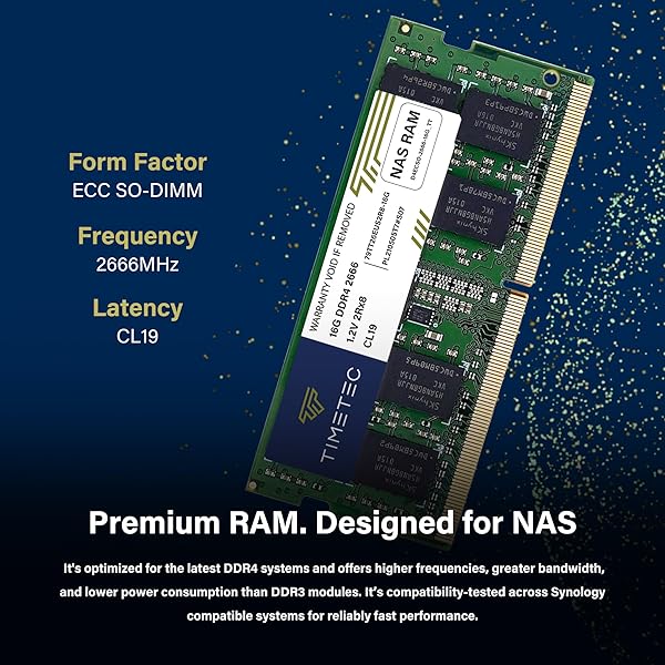 Timetec Upgrade Your Synology with Timetec DDR4-2666 16GB ECC SODIMM RAM - Fast, Reliable Memory Upgrade - View 4 of 5
