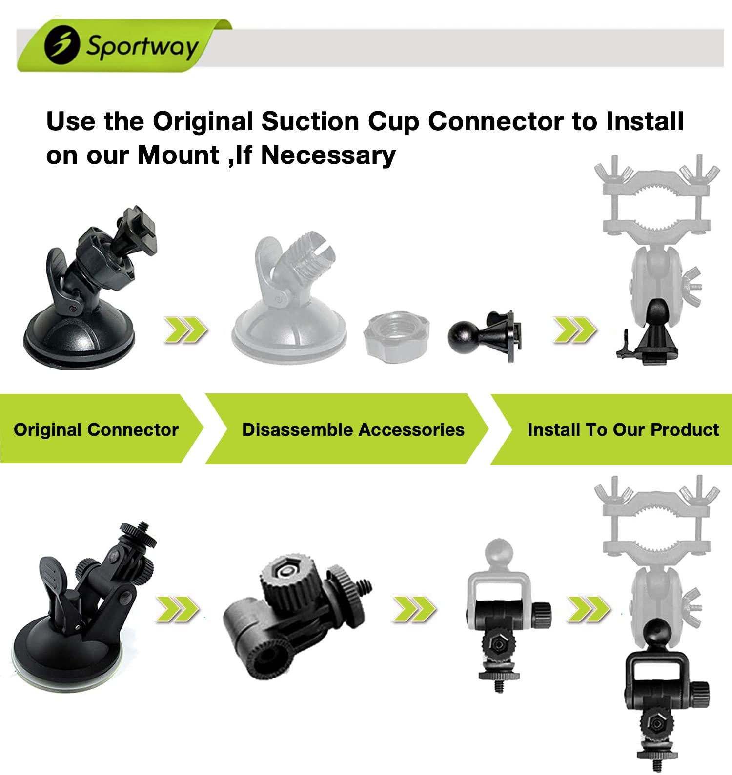 Sportway Sportway S80 Dash Cam Mount Mirror Holder with 16 Joints Compatible with Rove APEMAN CHORTAU Roav Nexar and More Car Dash Cameras - View 3 of 7