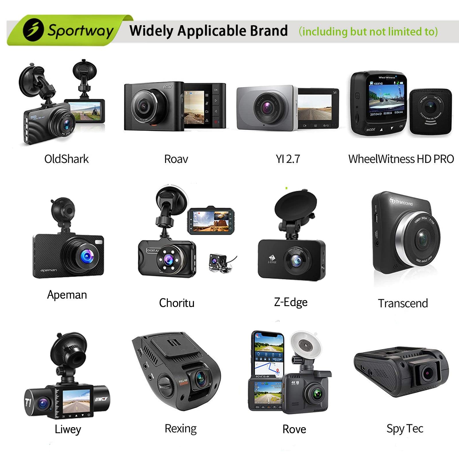 Sportway Sportway S80 Dash Cam Mount Mirror Holder with 16 Joints Compatible with Rove APEMAN CHORTAU Roav Nexar and More Car Dash Cameras - View 4 of 7