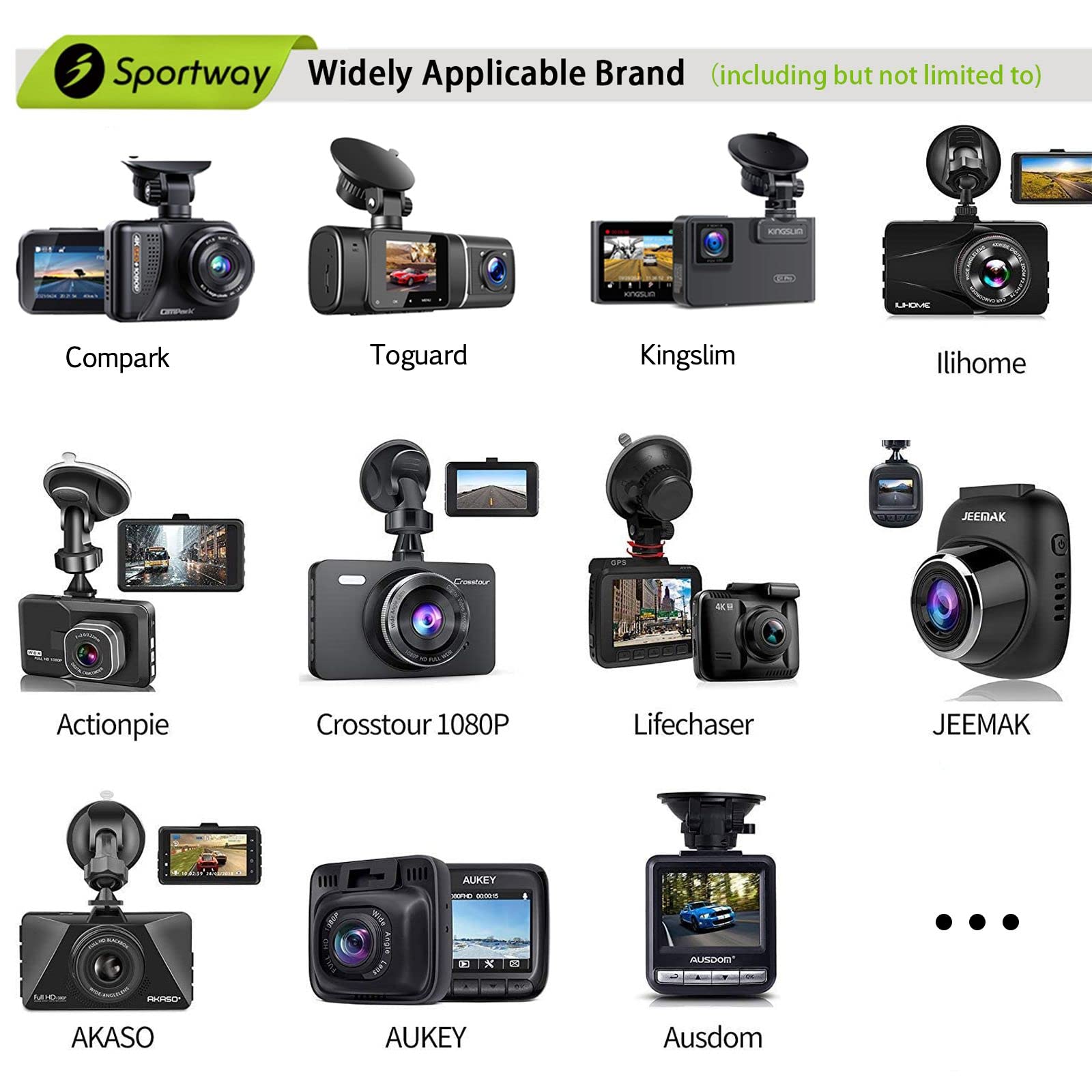 Sportway Sportway S80 Dash Cam Mount Mirror Holder with 16 Joints Compatible with Rove APEMAN CHORTAU Roav Nexar and More Car Dash Cameras - View 5 of 7