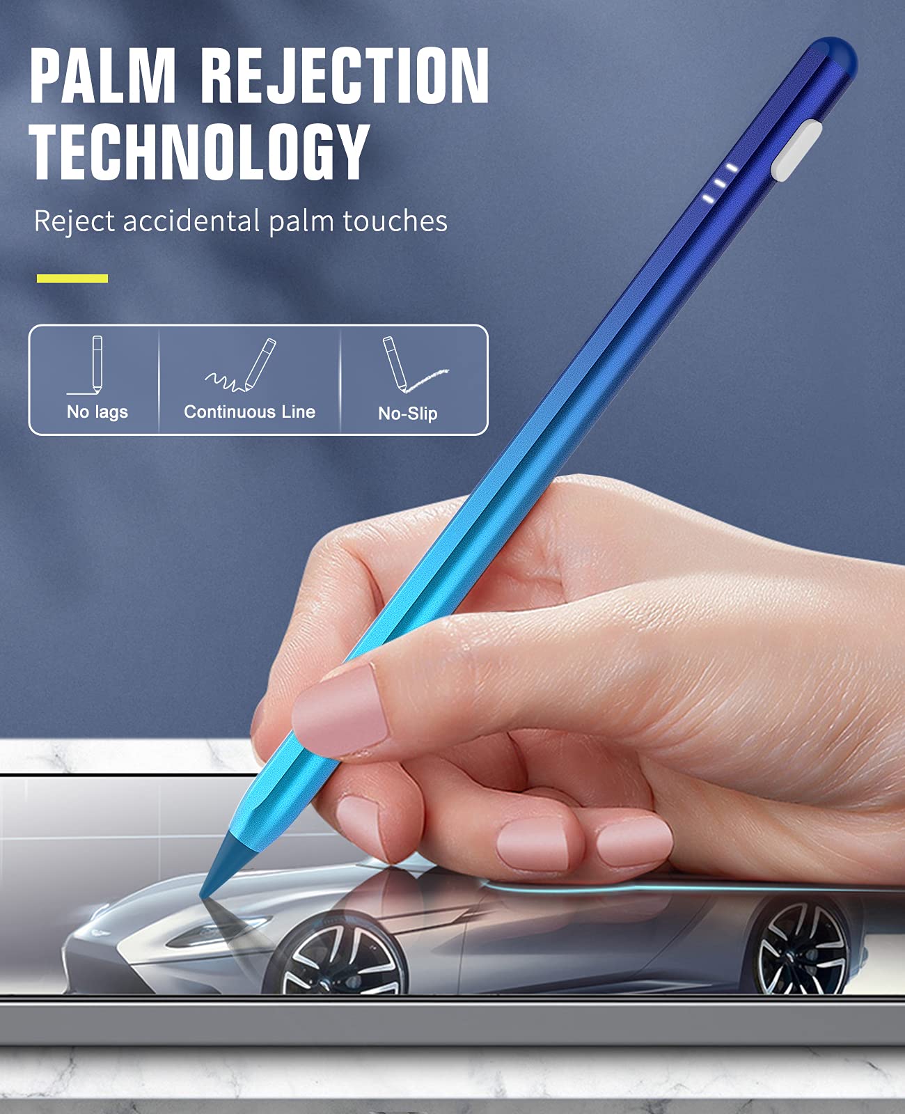 TiMOVO TiMOVO Stylus Pen for iPad with Palm Rejection Compatible with 2018-2025 iPad Models and iPad Pro Air Mini Blue - View 5 of 9