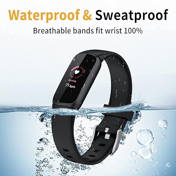 E ECSEM Replacement Band for Fitbit Luxe Waterproof Silicone Adjustable Quick Release Sport Watch Band Breathable Wristband - View 4 of 8