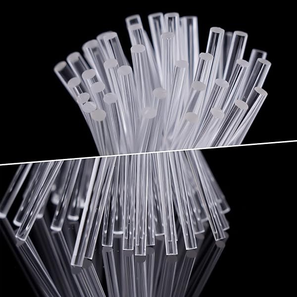 LSYGXYZ LSYGXYZ 50 Pieces Clear Acrylic Lollipop Sticks for Cake Pops Candy Dessert Chocolate Handmade DIY 8 Inch 3mm Diameter - View 4 of 8