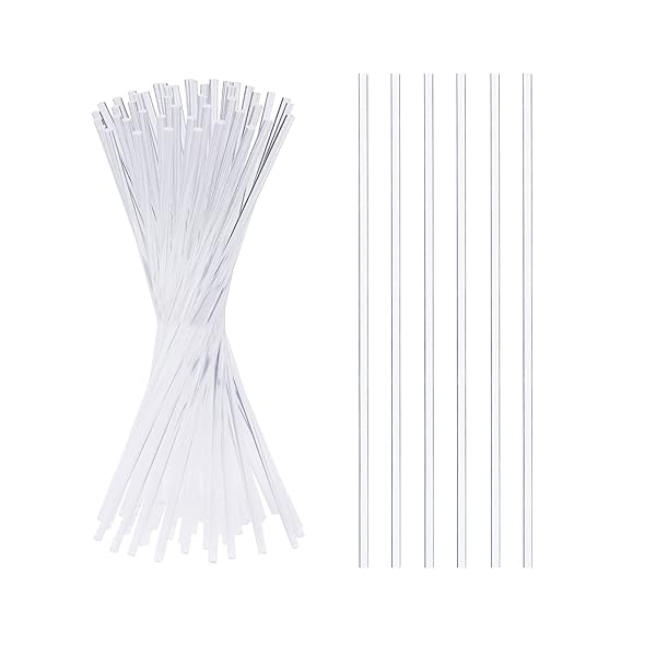 LSYGXYZ LSYGXYZ 50 Pieces Clear Acrylic Lollipop Sticks for Cake Pops Candy Dessert Chocolate Handmade DIY 8 Inch 3mm Diameter - View 2 of 8