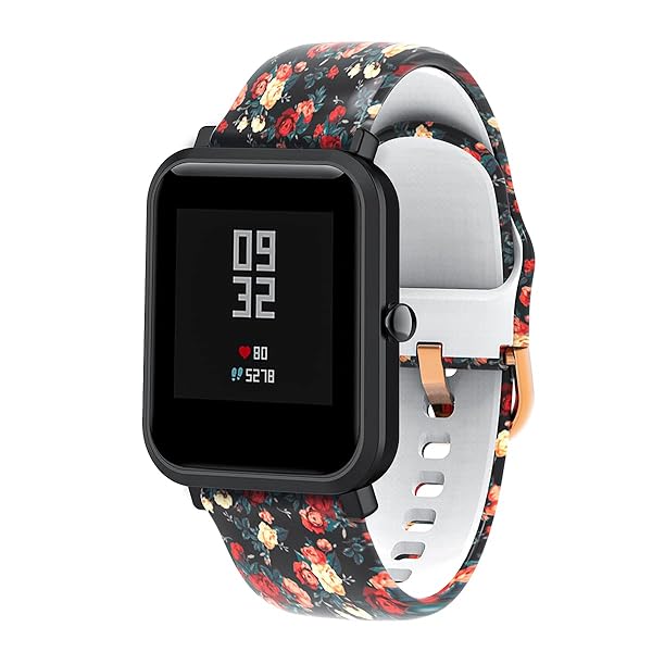 RuenTech 3 Pack Soft Silicone Smart Watch Bands Compatible with Willful SW020 ID205 SW021 ID205L SW025 ID205S Leopard Pink Flower Patterns - View 8 of 8