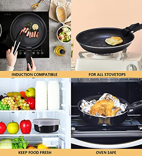 XEEYAYA Xeeyaya 16 Piece Kitchen Cookware Set Nonstick Stackable Pots and Pans for Induction Gas RVs Camping Space Saving - View 6 of 9