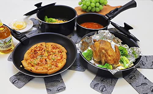 XEEYAYA Xeeyaya 16 Piece Kitchen Cookware Set Nonstick Stackable Pots and Pans for Induction Gas RVs Camping Space Saving - View 9 of 9