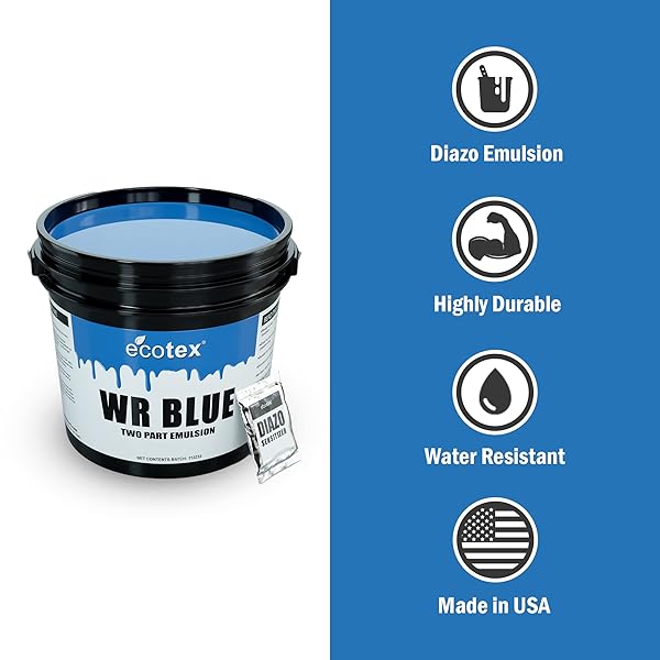 Screen Print Direct Ecotex WR Blue Screen Printing Emulsion Quart 32oz Diazo Required Photo Emulsion for Silk Screens and Fabric Water Based Ink - View 5 of 7