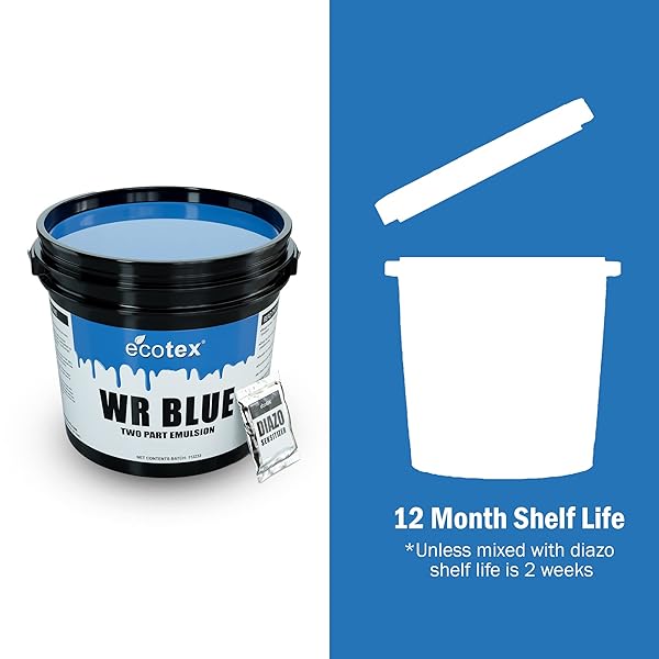 Screen Print Direct Ecotex WR Blue Screen Printing Emulsion Quart 32oz Diazo Required Photo Emulsion for Silk Screens and Fabric Water Based Ink - View 7 of 7