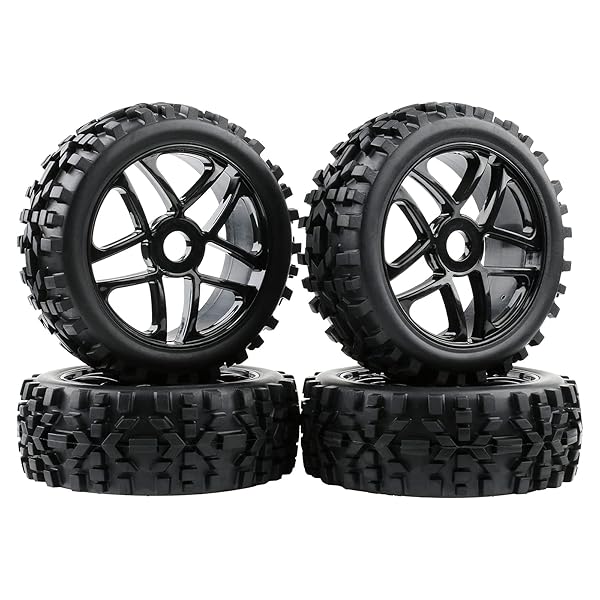 Rchobbytop Rchobbytop 4pcs 1/8 Scale RC Tires and Wheel Rims for All Terrain Buggy Rally Short Course Truck with 17mm Hex Drive Hub Adapters - View 3 of 7