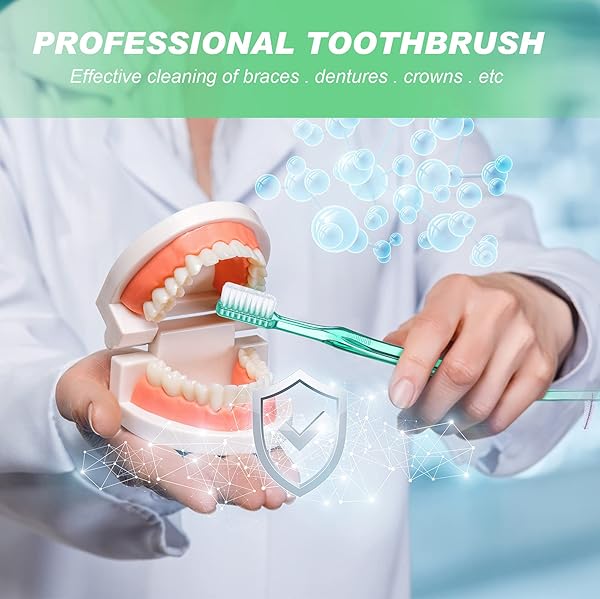 Patelai Orthodontic Toothbrush Set 6 Pieces with Head Protection Covers Double-Ended Interdental Brush for Braces Teeth Cleaning in 4 Colors - View 6 of 8