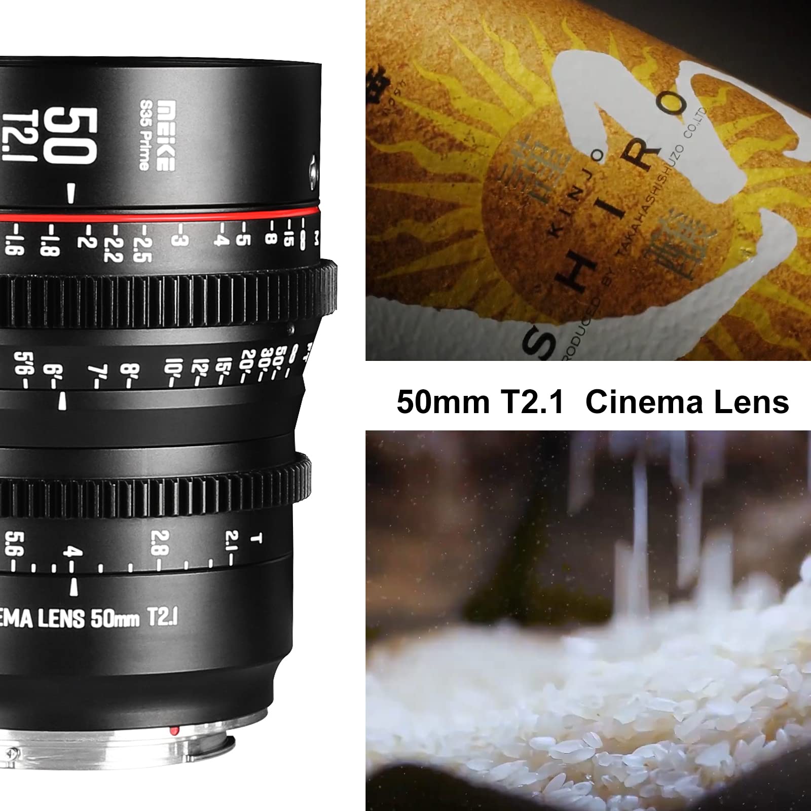 Meike Meike 50mm T2.1 S35 Cinema Lens for Canon EF & Zcam E2-S6 - Perfect for C100, C200, C300 Mark II/III - View 3 of 6