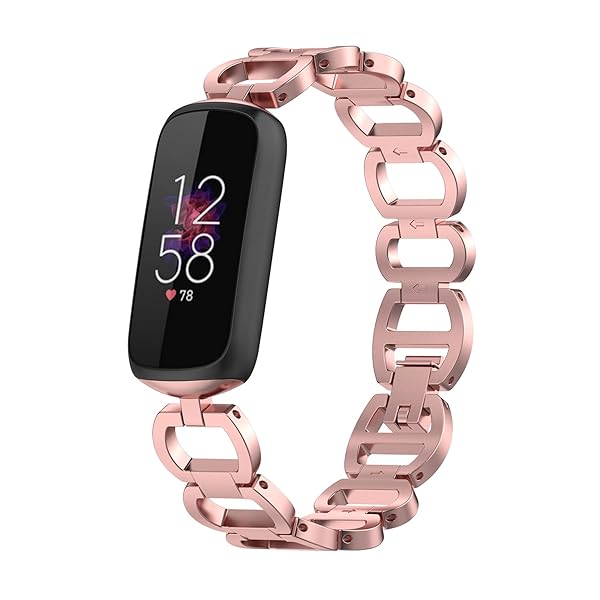 Chofit Chofit Metal Replacement Bands for Fitbit Luxe Adjustable Stainless Steel Wristband Bracelet Strap for Women and Men Rose Pink