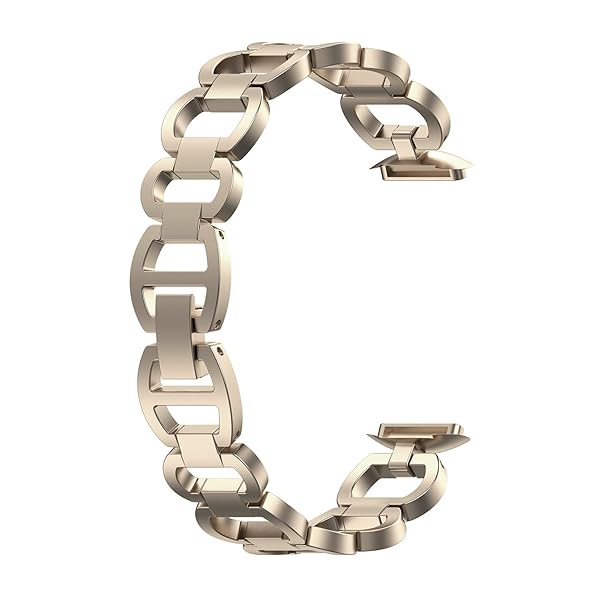 Chofit Chofit Metal Replacement Bands for Fitbit Luxe Adjustable Stainless Steel Bracelet Strap for Men and Women Champagne Color - View 4 of 6