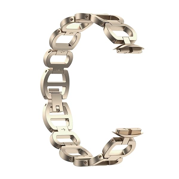 Chofit Chofit Metal Replacement Bands for Fitbit Luxe Adjustable Stainless Steel Bracelet Strap for Men and Women Champagne Color - View 5 of 6