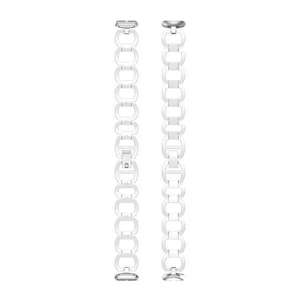 Chofit Chofit Metal Replacement Bands for Fitbit Luxe Adjustable Stainless Steel Wristband Bracelet Strap for Men and Women Silver - View 6 of 6