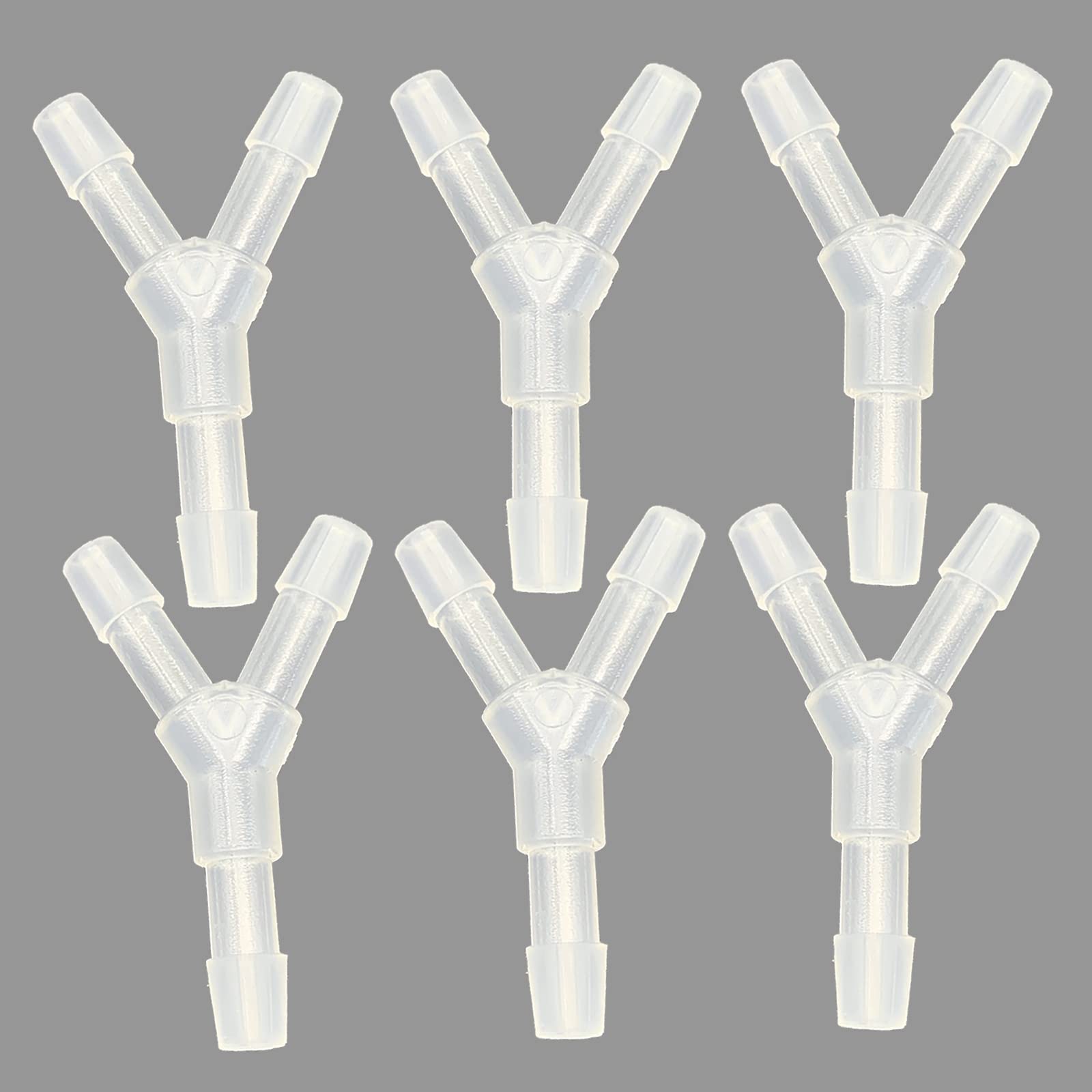 JOMISSLY PP Y Shaped 3 Way Barbed Connector for Water Pipe Air Hose Splitter Oxygen Concentrator Tube Hose Fittings 6pcs