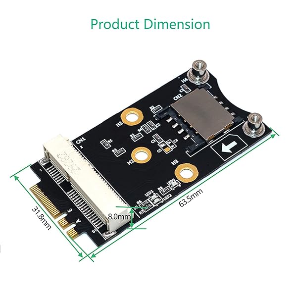 VBESTLIFE VBESTLIFE M.2 to Mini PCI E Adapter Card A E Key 3G 4G Module with SIM Card Slot Plug and Play for Windows 8 7 2000 Linux - View 3 of 10
