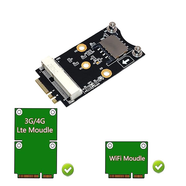 VBESTLIFE VBESTLIFE M.2 to Mini PCI E Adapter Card A E Key 3G 4G Module with SIM Card Slot Plug and Play for Windows 8 7 2000 Linux - View 6 of 10