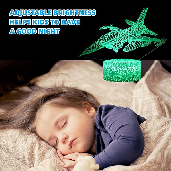 Kenmaca Kenmaca Car Monster Truck Plane Night Light 3D Illusion Lamp 16 Colors Dimmable Room Decor Touch Remote Control Gift for Boys - View 5 of 7