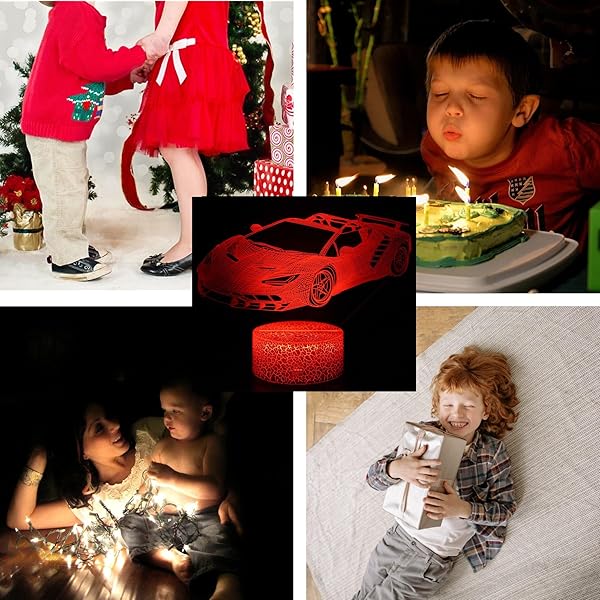 Kenmaca Kenmaca Car Monster Truck Plane Night Light 3D Illusion Lamp 16 Colors Dimmable Room Decor Touch Remote Control Gift for Boys - View 7 of 7