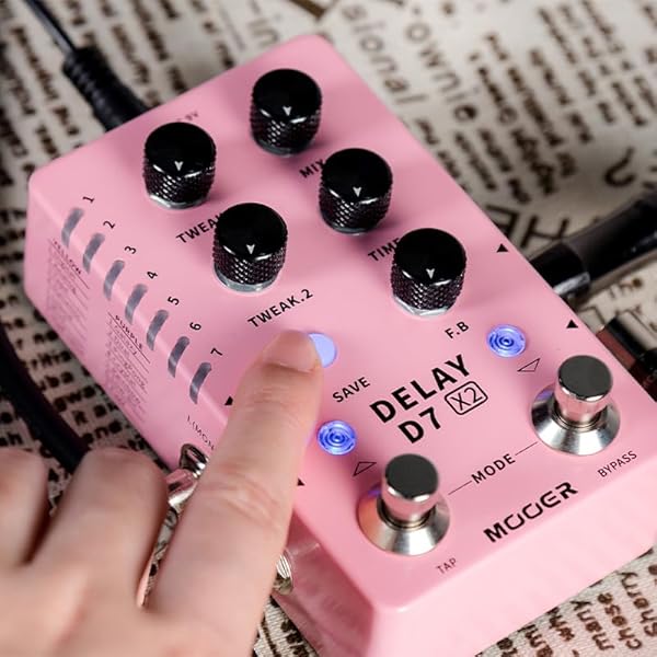 MOOER MOOER Guitar Delay Pedal 14 Types Vintage and Modern Effects Classic Analog Tape Experimental Low-Bit Galaxy and Pingpong - View 5 of 9