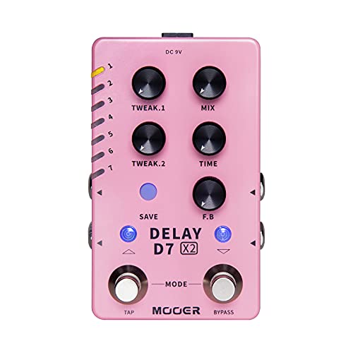 MOOER Guitar Delay Pedal 14 Types Vintage and Modern Effects Classic Analog Tape Experimental Low-Bit Galaxy and Pingpong