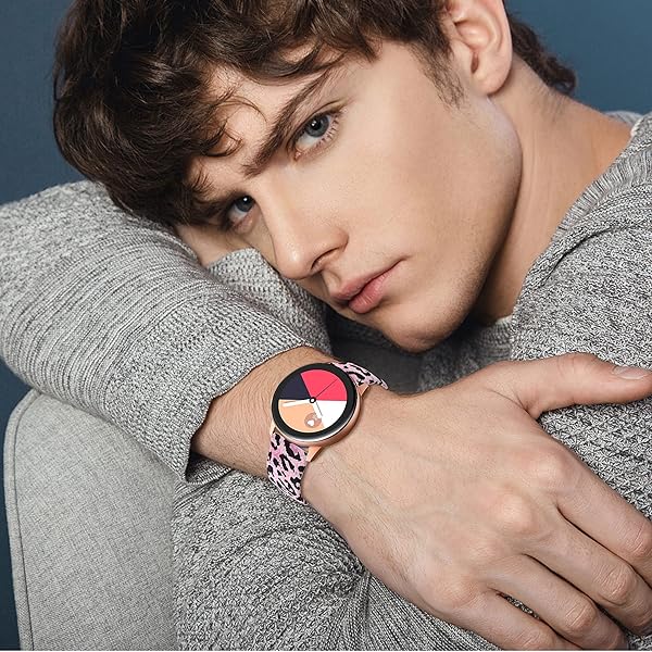 TOOLAIK TOOLAIK 20mm Floral Watch Band for Samsung Active 2 & Galaxy Watch 3 - Stylish Red Leopard Silicone Strap for Women - View 8 of 8