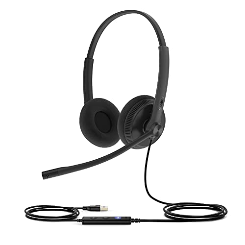 Yealink UH34 Teams Certified USB Wired Headset - Stereo Microphone for PC & Laptop