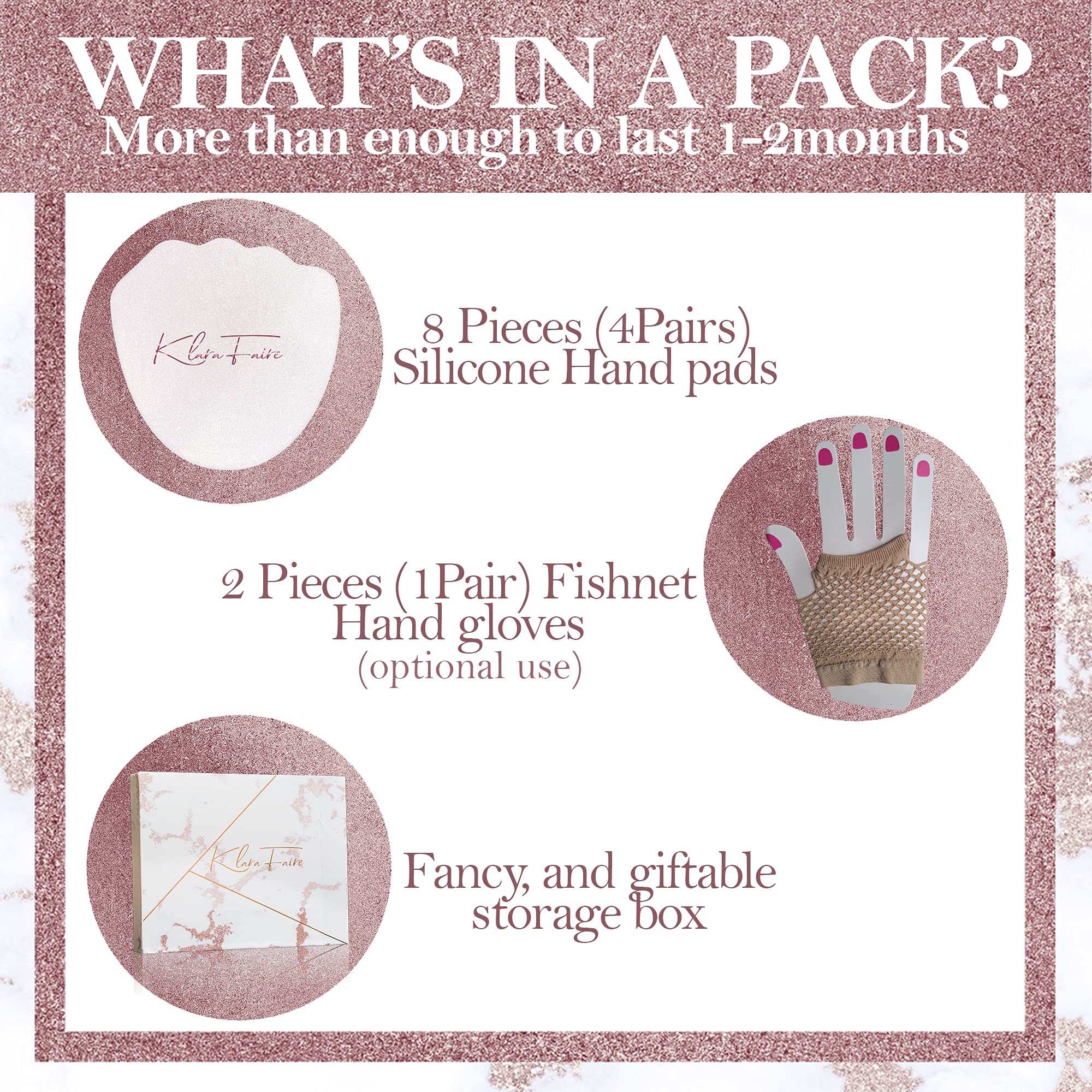 Klara Faire Wrinkle Patches for Dry Hands 4 Pairs Silicone with Gloves for Effective Hand Care and Perfect for Chest Face and Neck Wrinkle Treatment - View 2 of 7