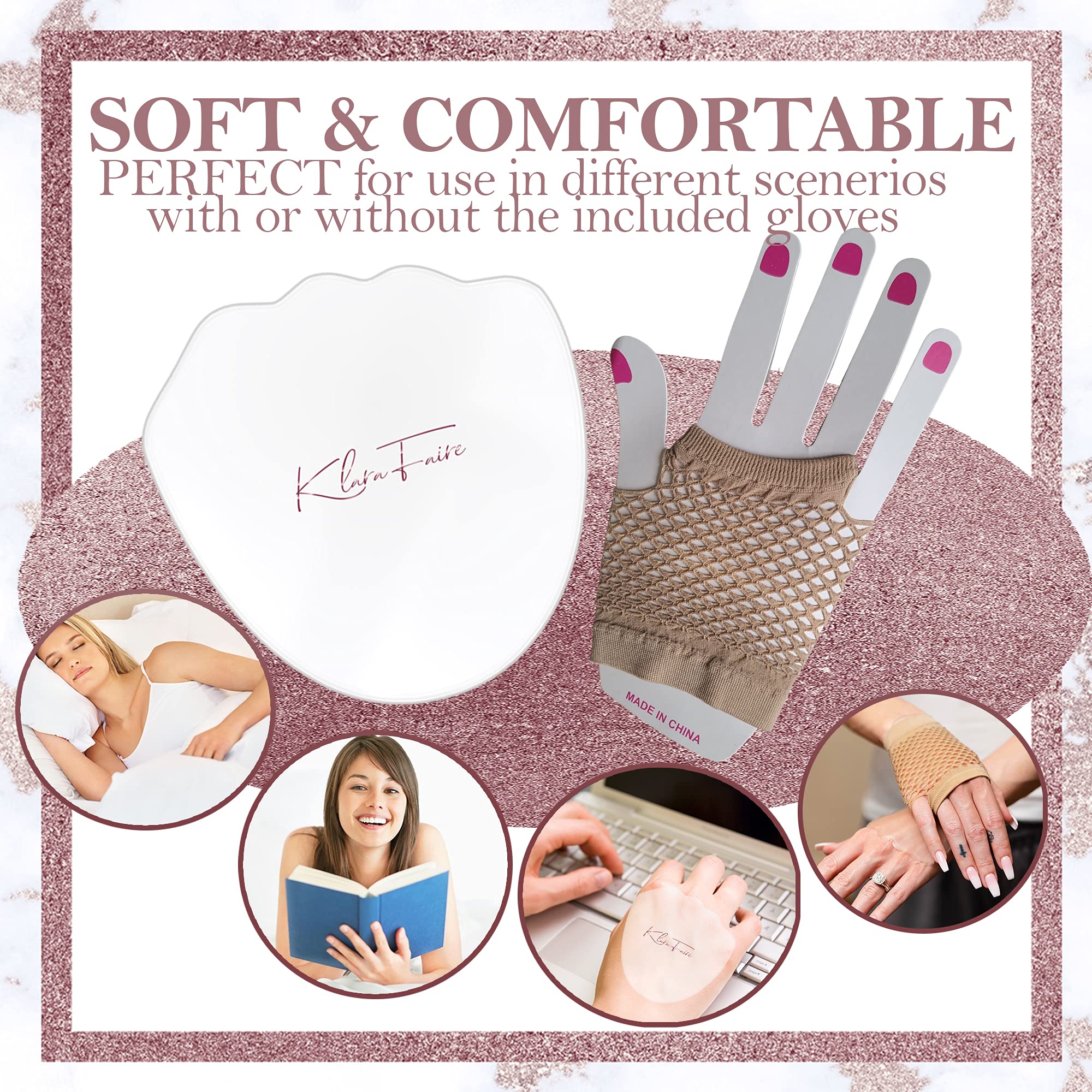 Klara Faire Wrinkle Patches for Dry Hands 4 Pairs Silicone with Gloves for Effective Hand Care and Perfect for Chest Face and Neck Wrinkle Treatment - View 6 of 7