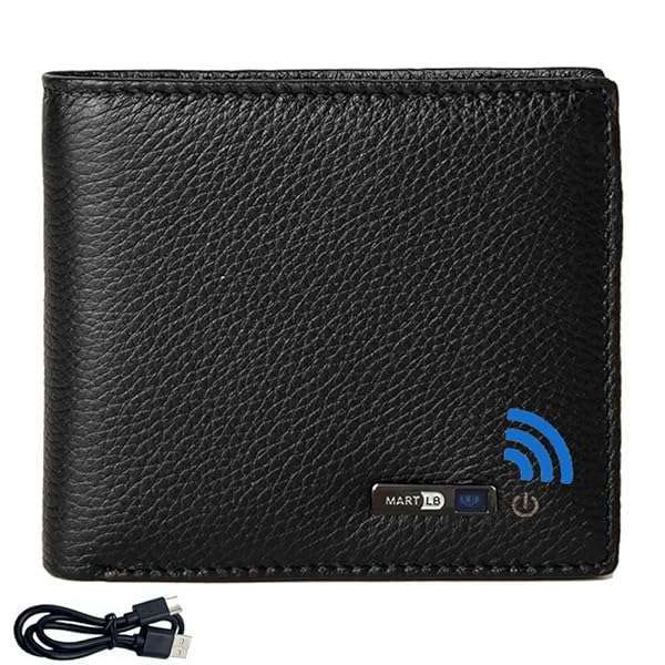 SMART CC SMART CC Trackable Bluetooth Wallet for Men - Slim Leather with GPS Locator & Finder Tracker Gift Box