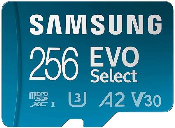 SAMSUNG EVO Select 256GB Micro SD Card + Adapter - 130MB/s UHS-I, A2, V30 for Android, Tablets & Nintendo Switch