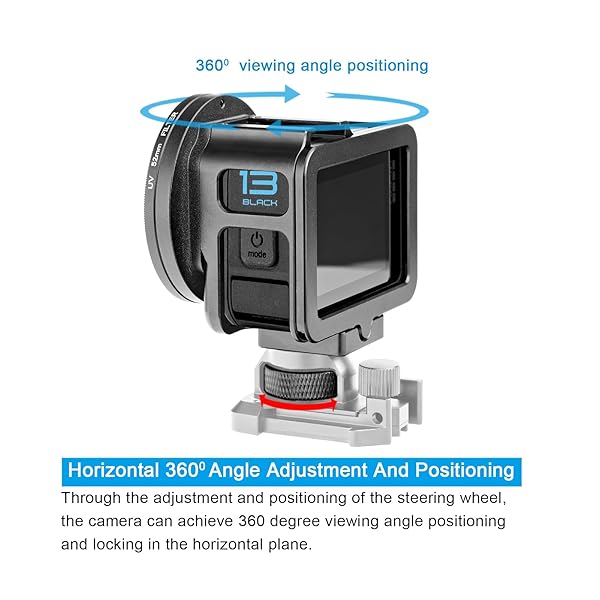 Forevercam Forevercam 360 Rotate Aluminum Helmet Mount for GoPro Hero 13 12 11 10 9 8 Insta360 AKASO DJI Osmo Quick Release Buckle Clip Base Mount - View 4 of 9