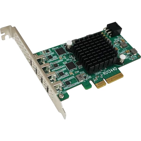 HighPoint HighPoint RocketU 1344D PCIe 3.0 x4 USB 3.2 Controller: 4X 10Gb/s Ports for Fast Data Transfer