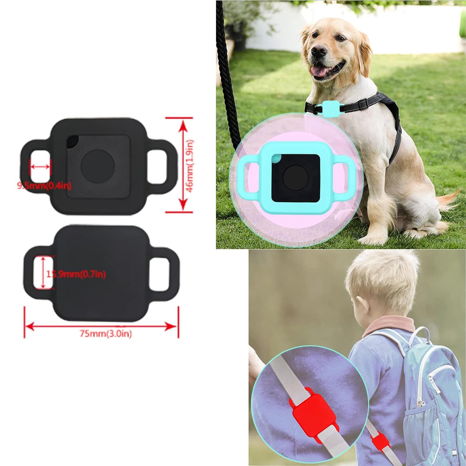 KJGLRSQH Dog Collar Holder for Tile Pro 2020 2018 Case Pet ID Tag Cover Cat Collar Attachment Item Finder Tracker - View 2 of 9