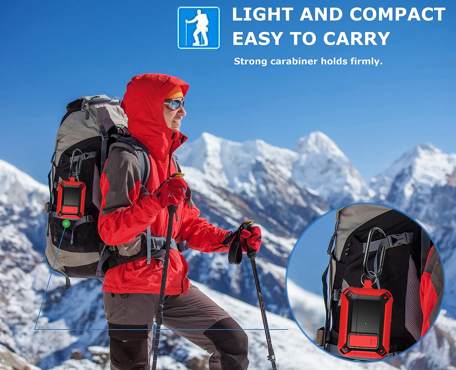 Olytop Olytop Rugged Locking Case Cover for Airpods Pro 2nd 1st Generation Shockproof Armor Protective Skin Red Black - View 6 of 7