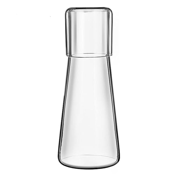 ZILJJ ZILJJ 850ml Bedside Water Carafe & Glass Set - Perfect for Nightstand & Bathroom Use