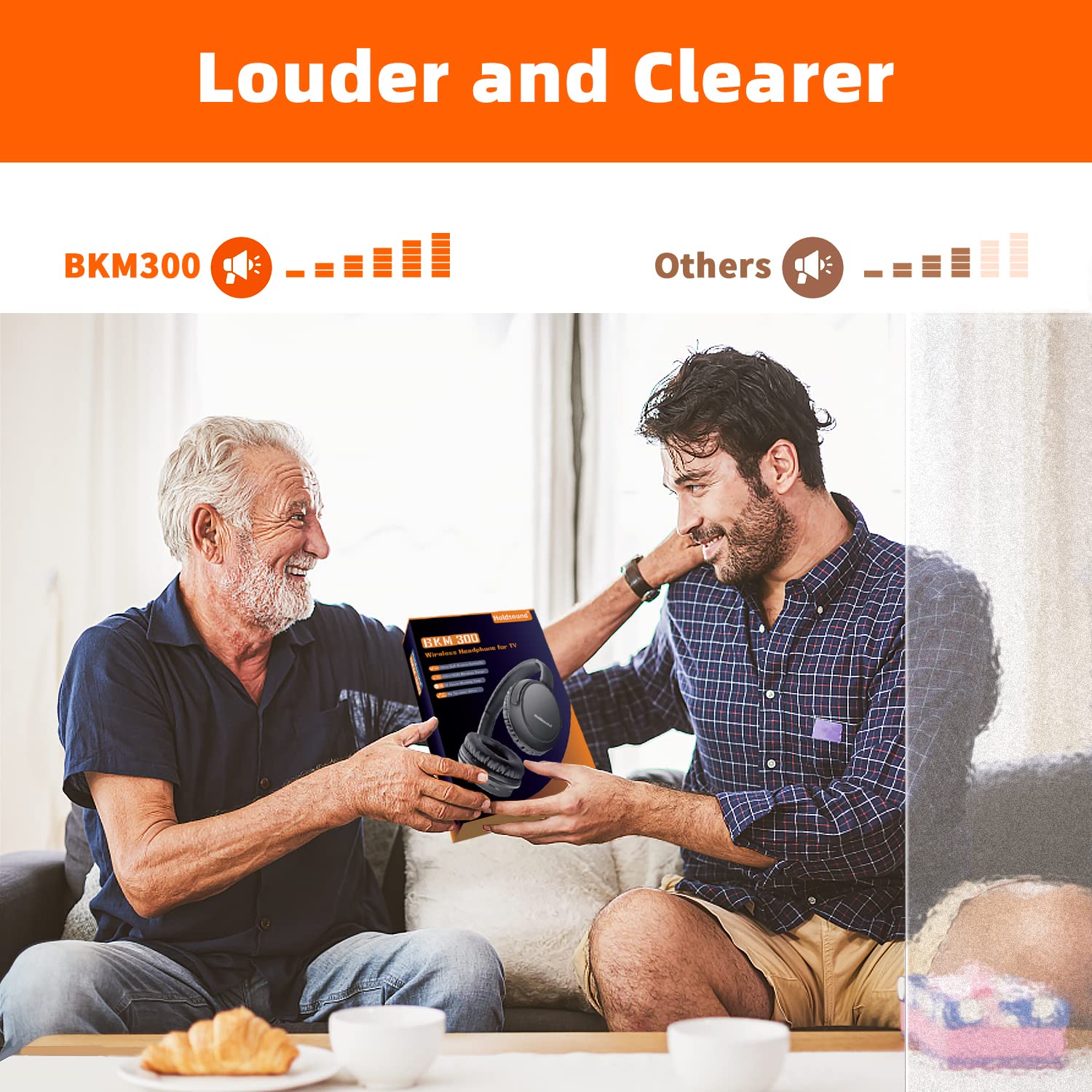 Holdsound Experience Ultimate TV Sound: BKM300 Wireless Headphones with 165ft Range & No Delay - View 6 of 9