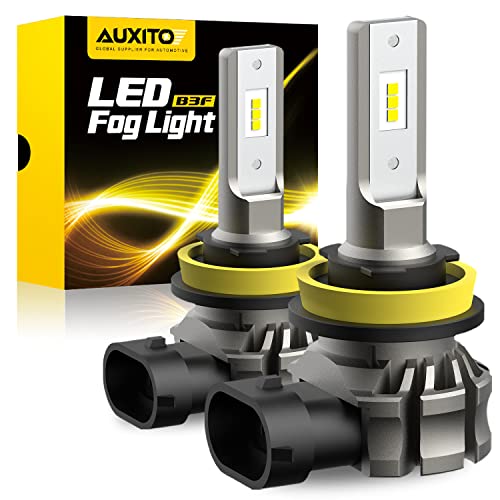 AUXITO AUXITO H11/H8/H16 LED Fog Light Bulbs or DRL, 6000 Lumens 6500K Cool White Light, 300% Brightness, CSP LED Chips Fog Lamps Replacement for Cars, Play and Plug (Pack of 2)