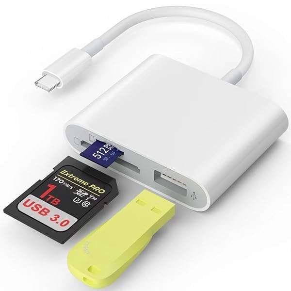 SZHAIYIJIN SZHAIYIJIN USB C SD Card Reader: High-Speed Adapter for iPhone 15 Pro Max, Mac, iPad Pro & Android Devices