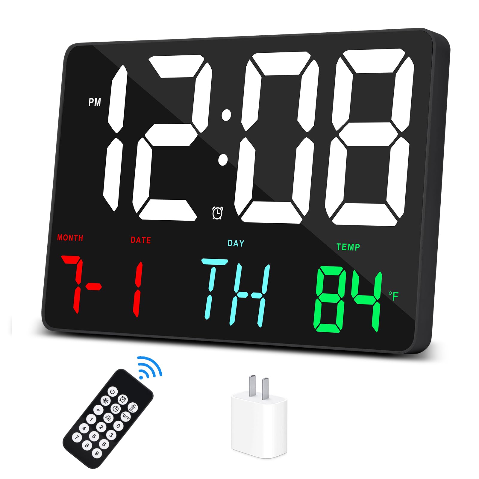 Amgico Digital Alarm Clock with Snooze and Temperature 11.5 Inch Large Display for Bedroom Office Home Classroom Kids and Elderly