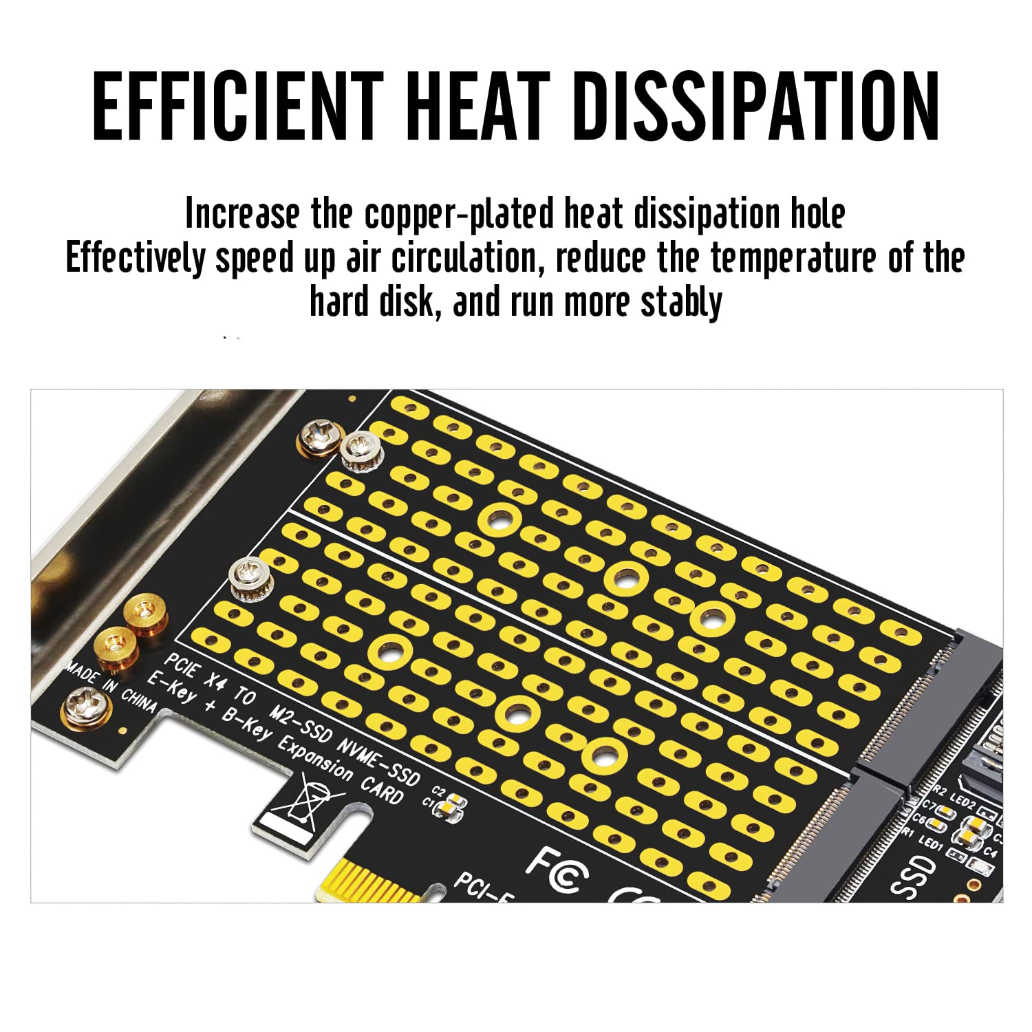 greenDracaena Dracaena M.2 SSD to PCIe 3.0 X4 Adapter Card for NVMe SATA NGFF SSD 2230 2242 2260 2280 Expansion - View 7 of 9