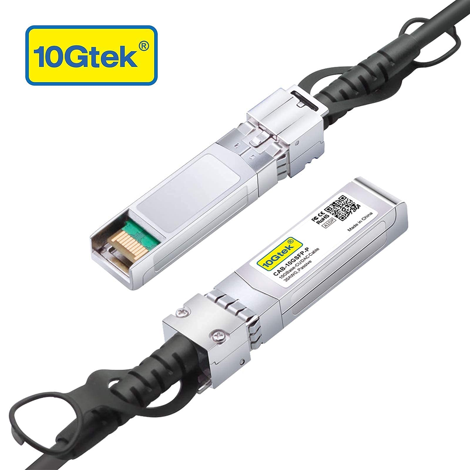 10Gtek 10Gtek 10G SFP Plus DAC Cable 0.3 Meter Twinax for Cisco Meraki Fortinet Ubiquiti D-Link 2 Pack Passive Direct Attach Copper - View 2 of 9