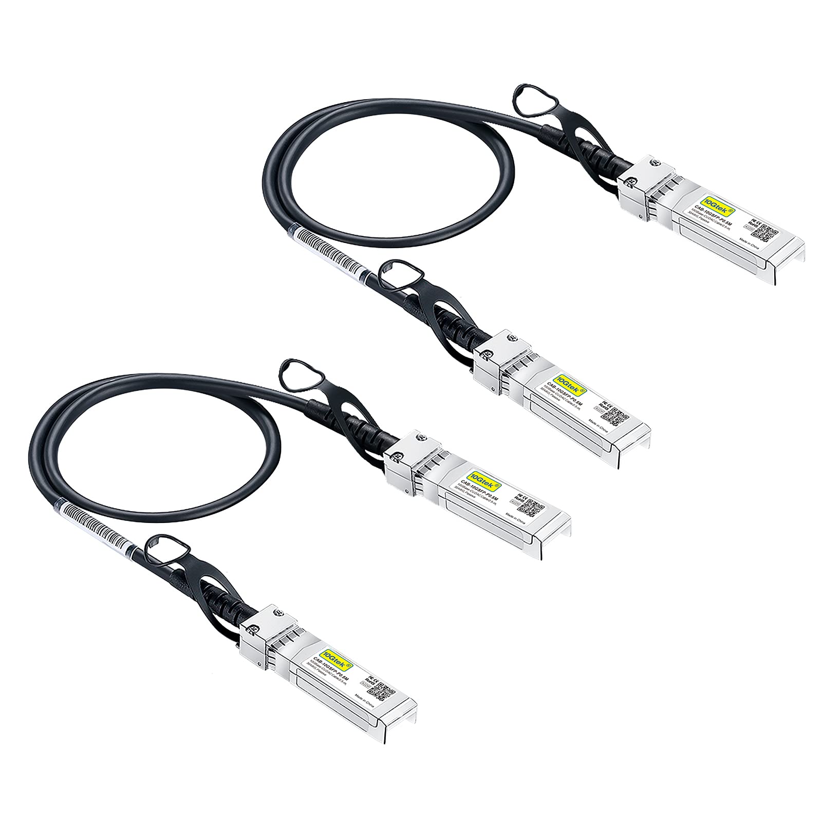 10Gtek 10G SFP Plus DAC Cable 0.3 Meter Twinax for Cisco Meraki Fortinet Ubiquiti D-Link 2 Pack Passive Direct Attach Copper