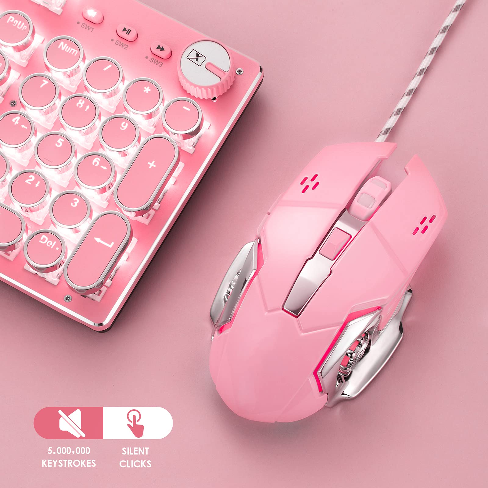 Basaltech Basaltech Wired Gaming Mouse with 6 Buttons Ergonomic Design RGB Backlit 4 Levels DPI for Desktop Laptop Mac PC Professional Gamers - View 7 of 7