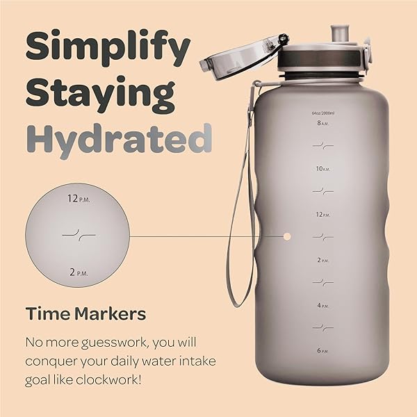 Hydracy Hydracy 2L Water Bottle: BPA-Free, Leakproof, Motivational Timeline & Durable Design for Healthy Hydration - View 11 of 11