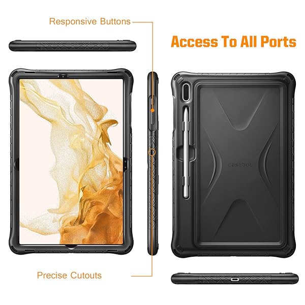 FINTIE Fintie Silicone Case for Samsung Galaxy Tab S8 Plus S7 FE S7 Plus 12.4 Inch with S Pen Holder Heavy Duty Shockproof Kids Friendly Cover Black - View 11 of 11