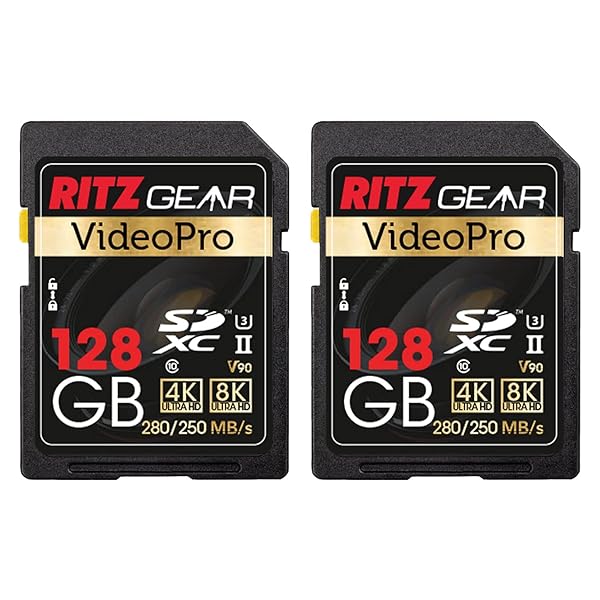 Ritz Gear Ritz Gear 128GB High-Speed SDXC UHS-II SD Card for DSLR and 8K Video Cameras 2 Pack - View 3 of 7