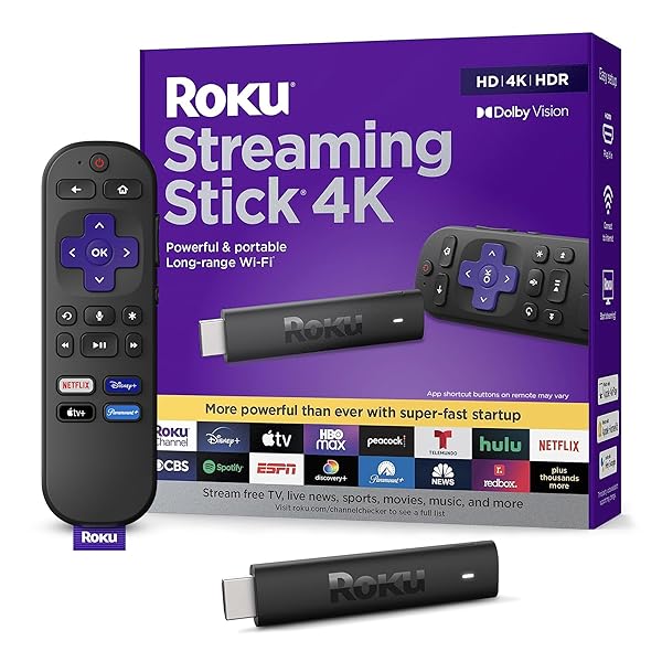 Roku Roku Streaming Stick 4K: Portable 4K HDR Device with Voice Remote & Free Live TV - View 2 of 8